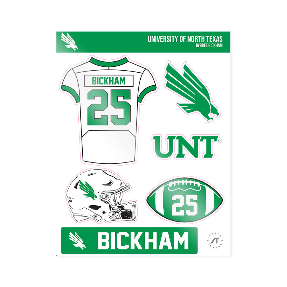 North Texas - NCAA Football : Ja'Bree Bickham - Sticker Sheet-0