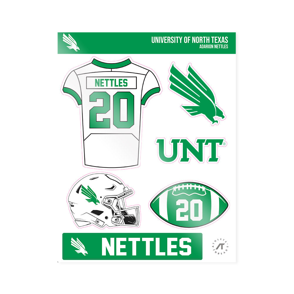North Texas - NCAA Football : Adarion Nettles - Sticker Sheet-0