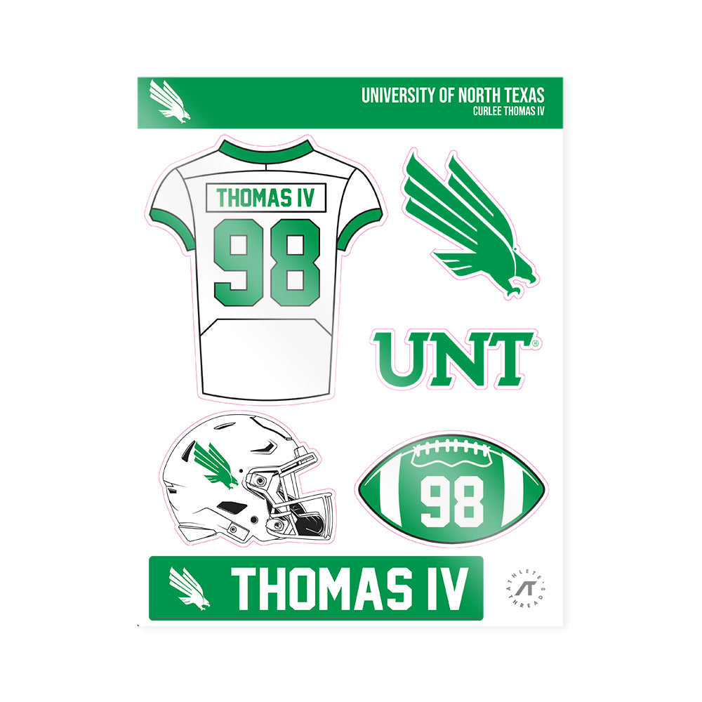 North Texas - NCAA Football : Curlee Thomas IV - Sticker Sheet-0
