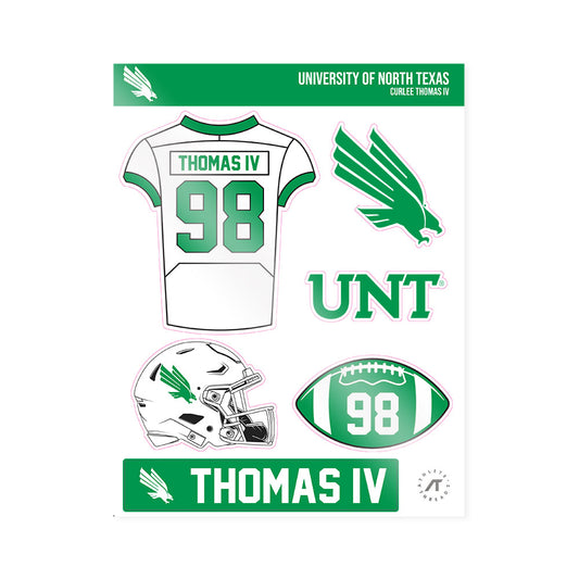 North Texas - NCAA Football : Curlee Thomas IV - Sticker Sheet-0