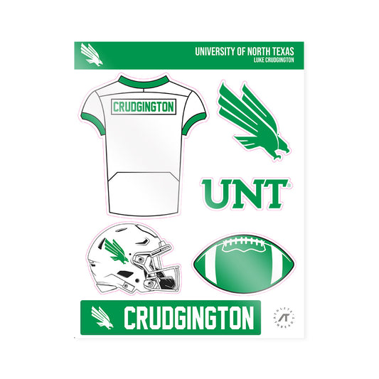 North Texas - NCAA Football : Luke Crudgington - Sticker Sheet-0