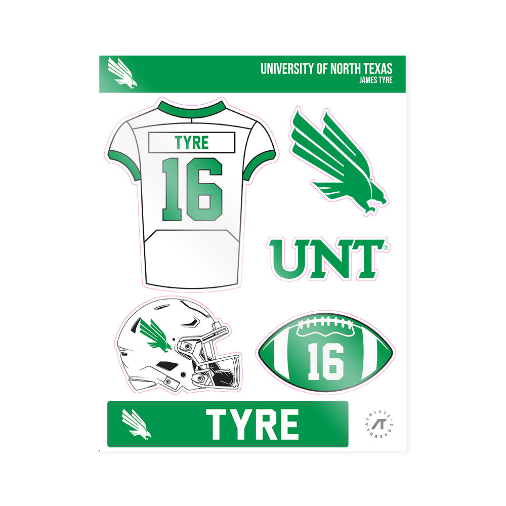 North Texas - NCAA Football : James Tyre - Sticker Sheet-0
