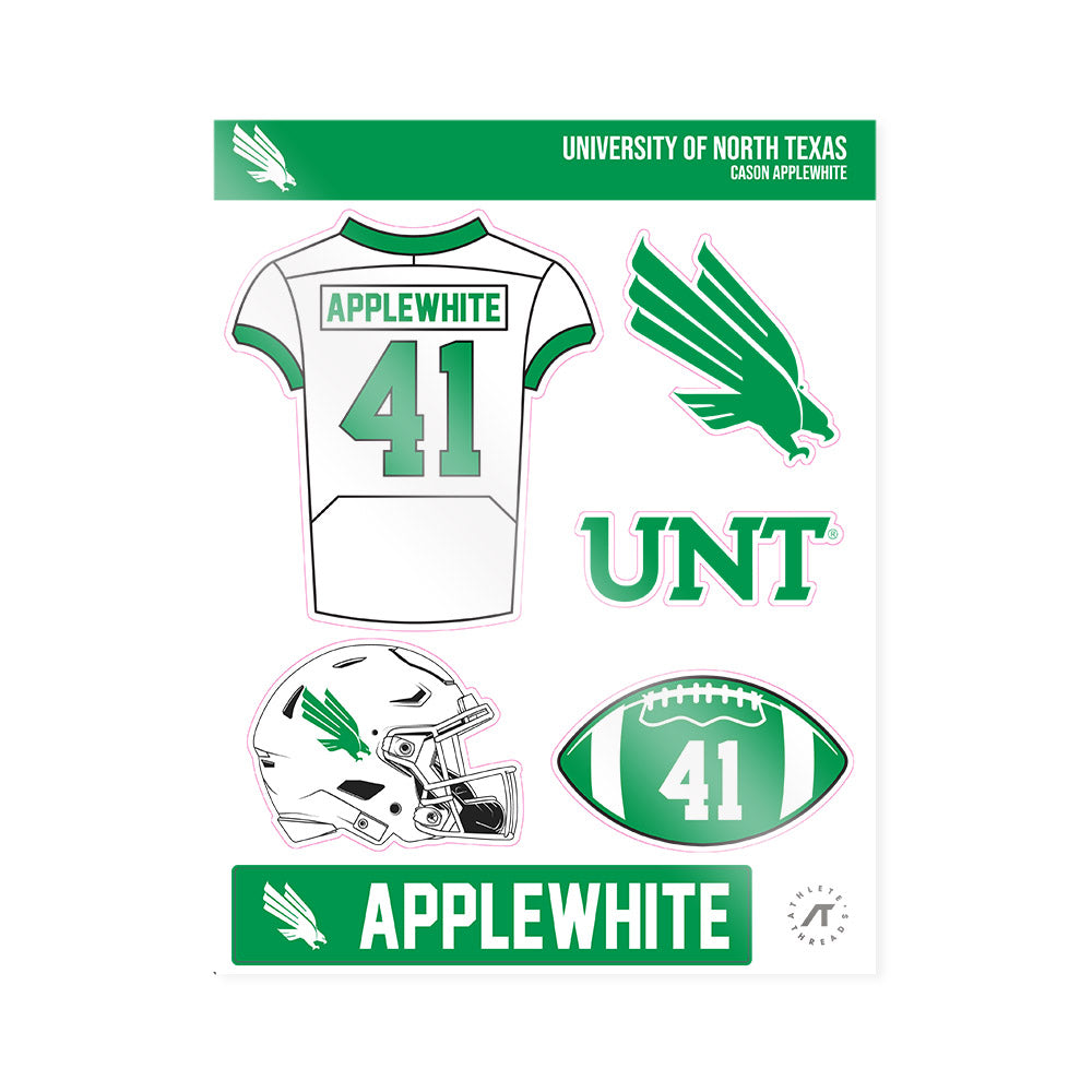 North Texas - NCAA Football : Cason Applewhite - Sticker Sheet-0