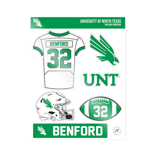 North Texas - NCAA Football : Anthony Benford - Sticker Sheet-0