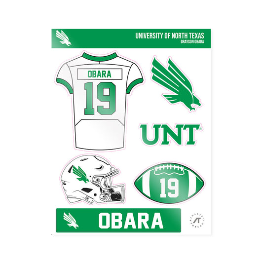 North Texas - NCAA Football : Grayson OBara - Sticker Sheet-0