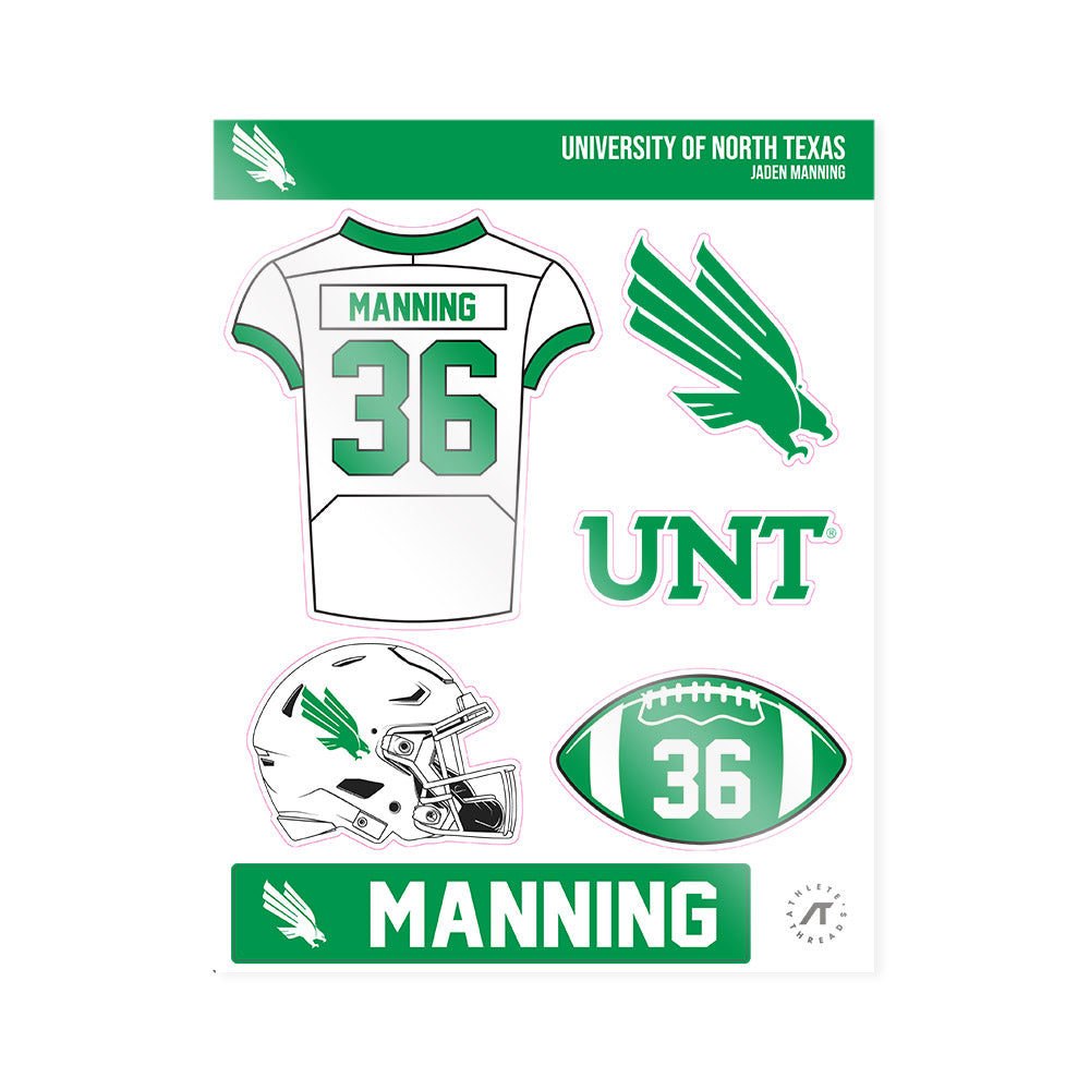 North Texas - NCAA Football : Jaden Manning - Sticker Sheet-0
