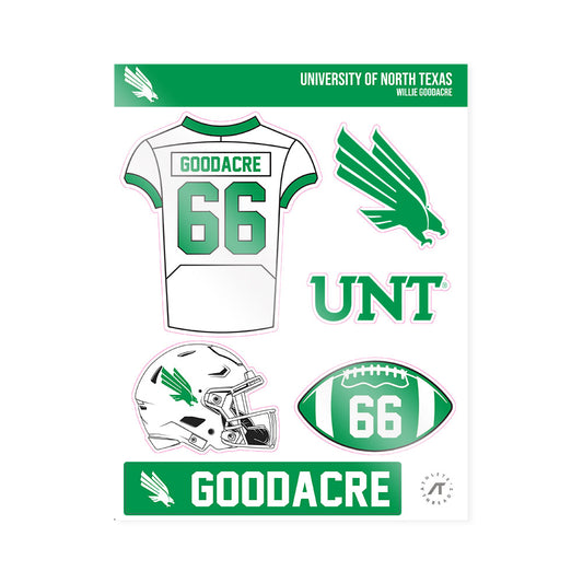 North Texas - NCAA Football : Willie Goodacre - Sticker Sheet-0