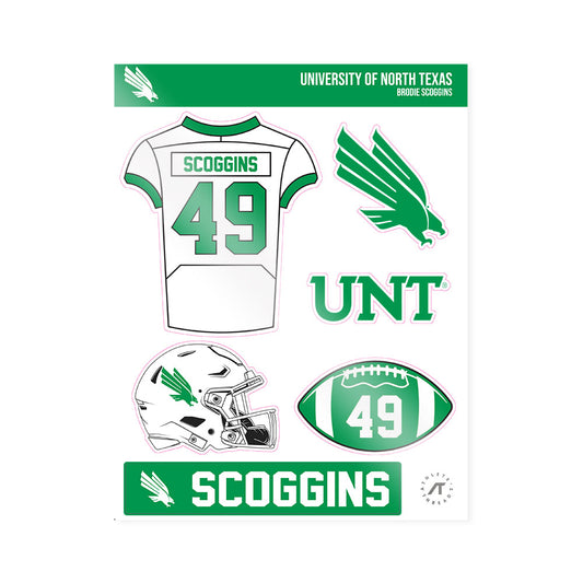 North Texas - NCAA Football : Brodie Scoggins - Sticker Sheet-0