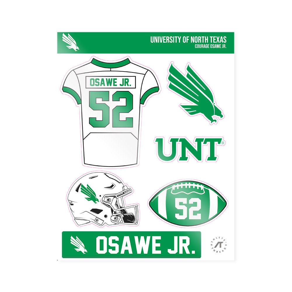 North Texas - NCAA Football : Courage Osawe Jr. - Sticker Sheet-0