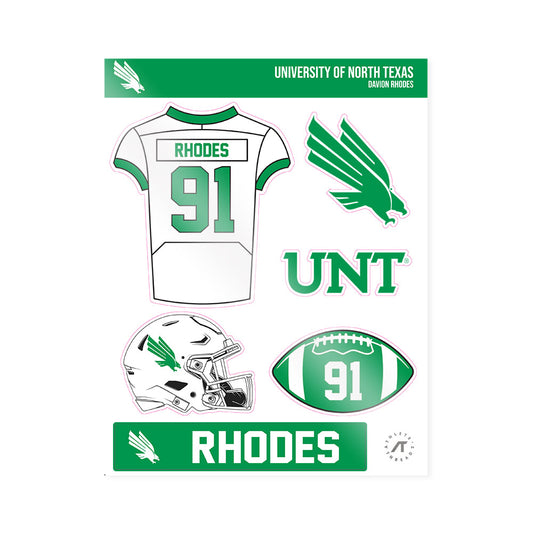 North Texas - NCAA Football : Davion Rhodes - Sticker Sheet-0