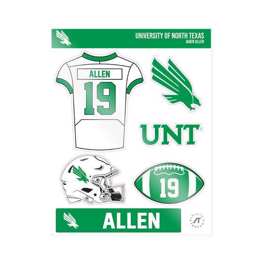 North Texas - NCAA Football : Jaden Allen - Sticker Sheet-0