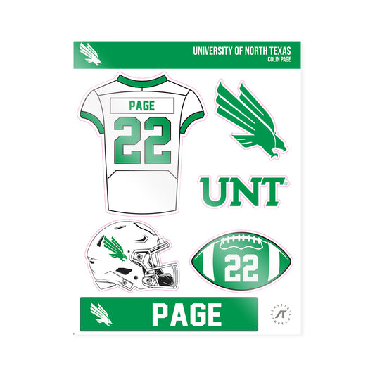 North Texas - NCAA Football : Colin Page - Sticker Sheet-0