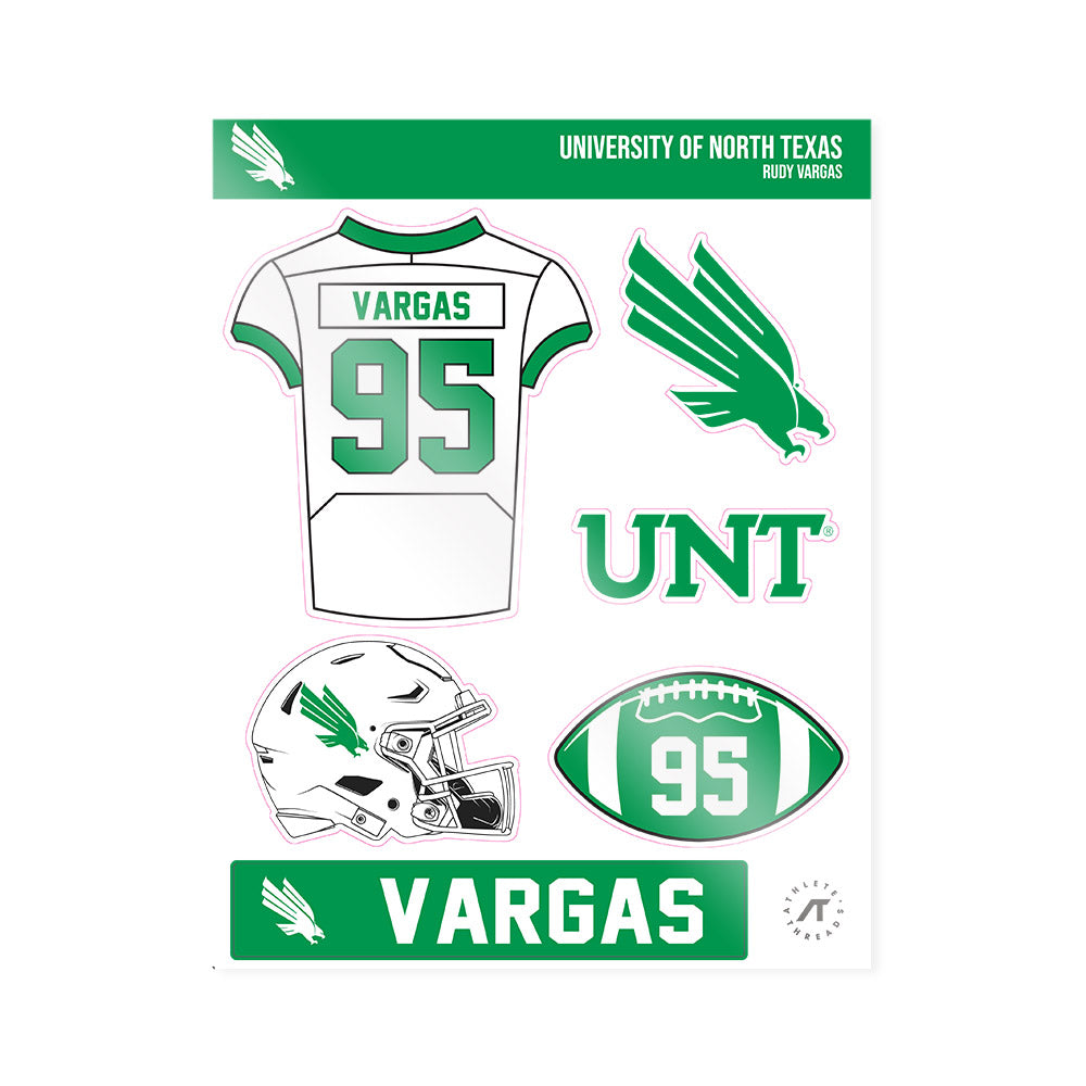 North Texas - NCAA Football : Rudy Vargas - Sticker Sheet-0