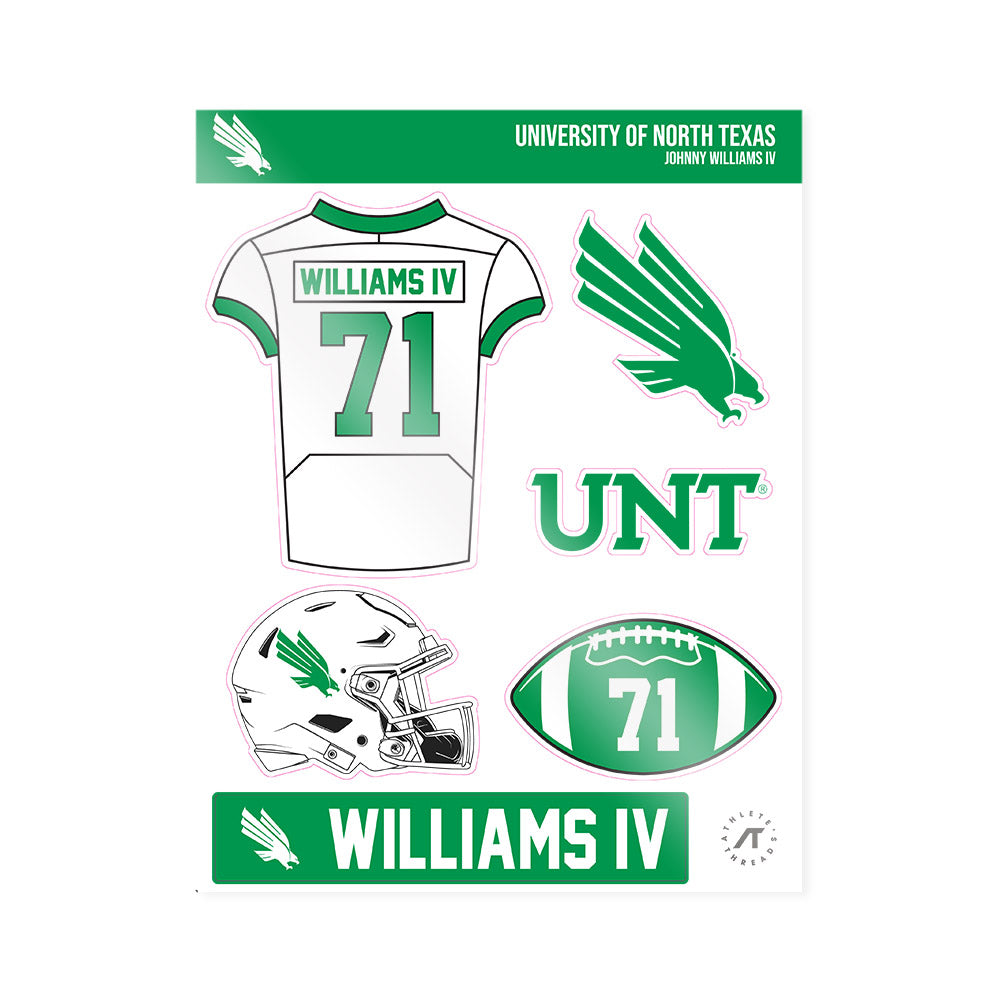 North Texas - NCAA Football : Johnny Williams IV - Sticker Sheet-0