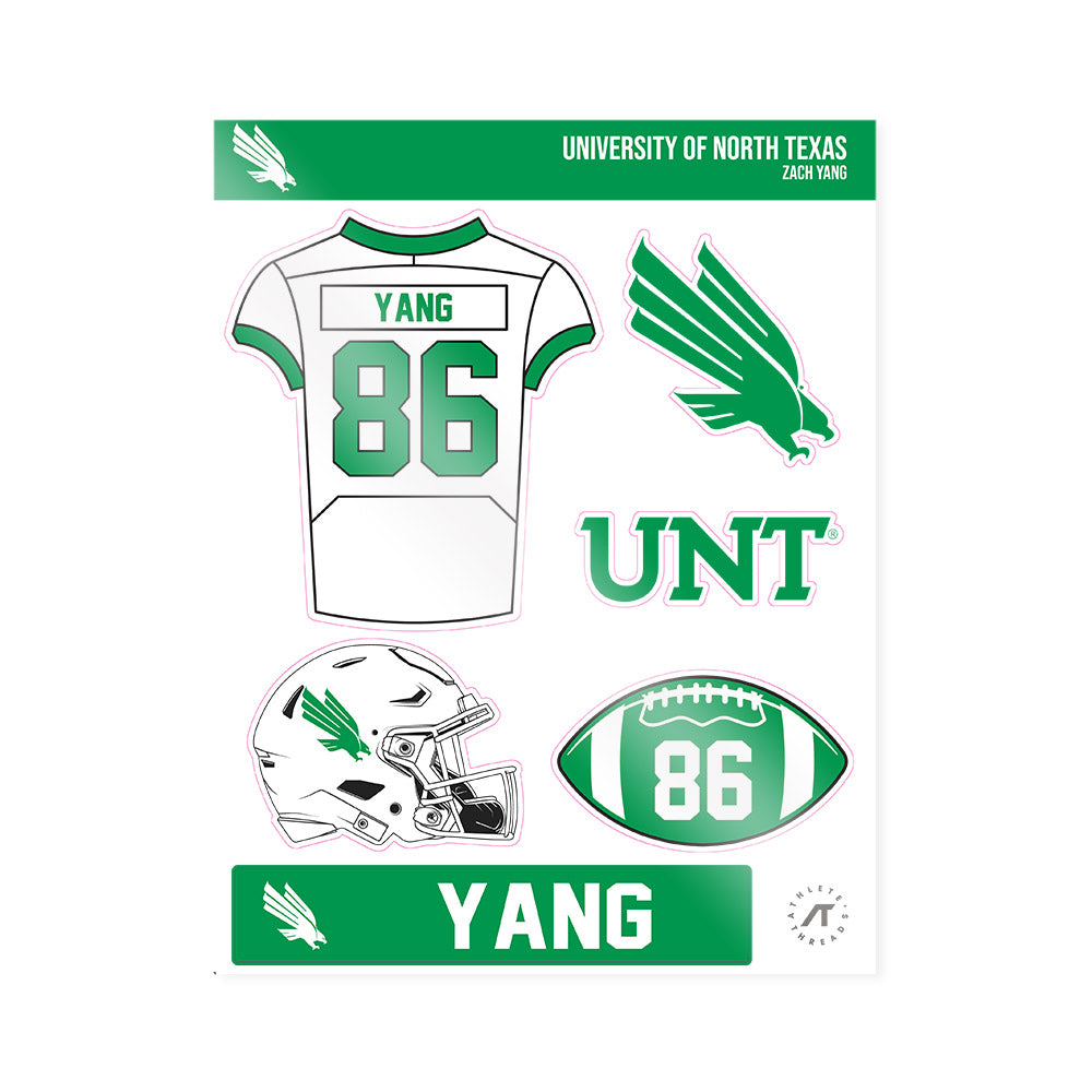 North Texas - NCAA Football : Zach Yang - Sticker Sheet-0