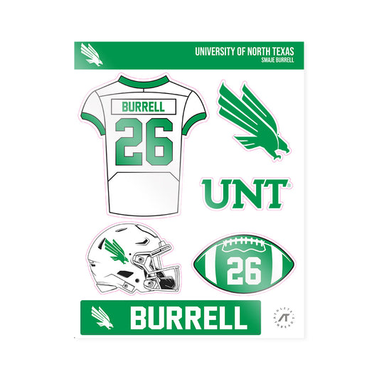 North Texas - NCAA Football : Smaje Burrell - Sticker Sheet-0