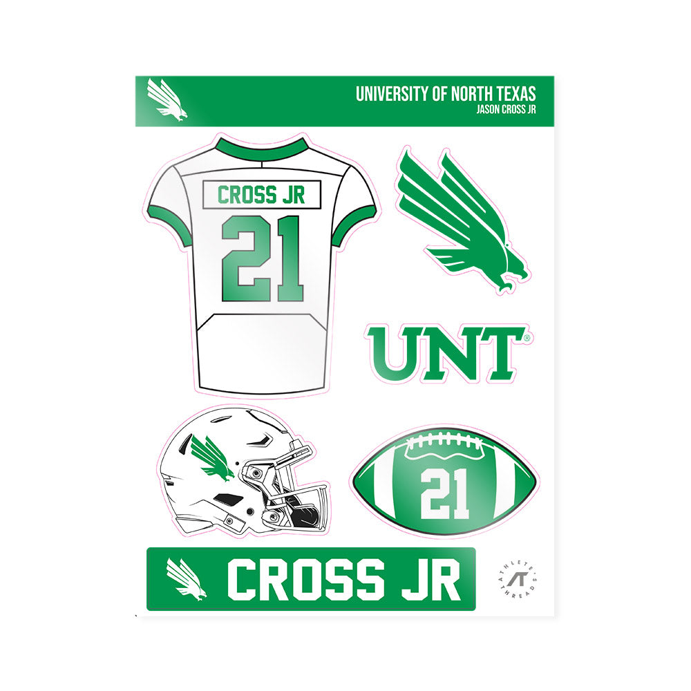 North Texas - NCAA Football : Jason Cross Jr - Sticker Sheet-0