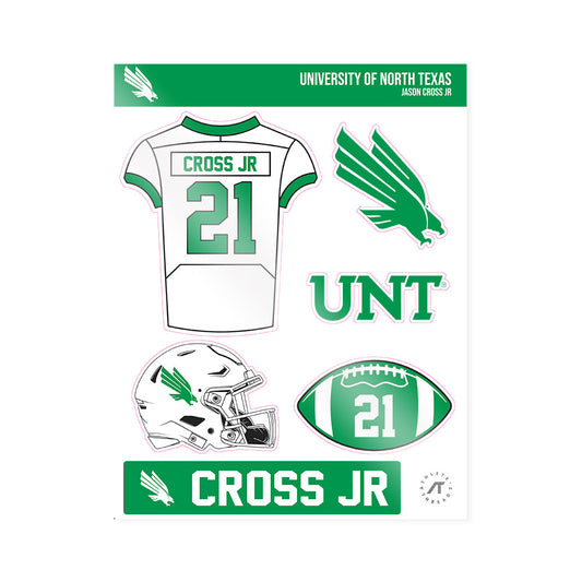 North Texas - NCAA Football : Jason Cross Jr - Sticker Sheet-0