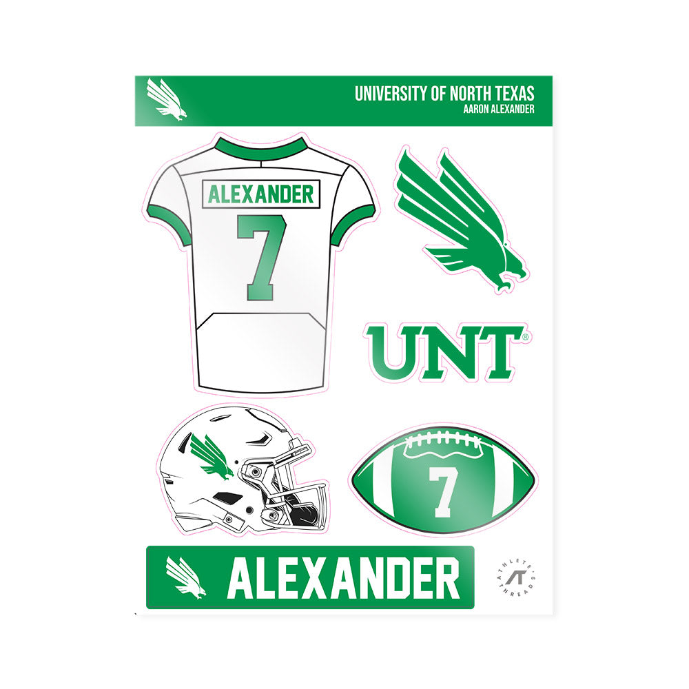 North Texas - NCAA Football : Aaron Alexander - Sticker Sheet-0