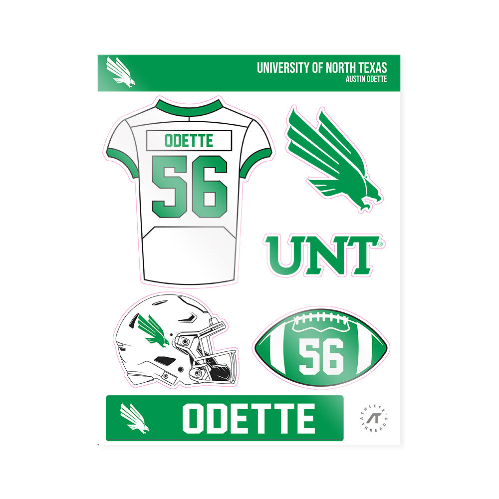 North Texas - NCAA Football : Austin Odette - Sticker Sheet-0