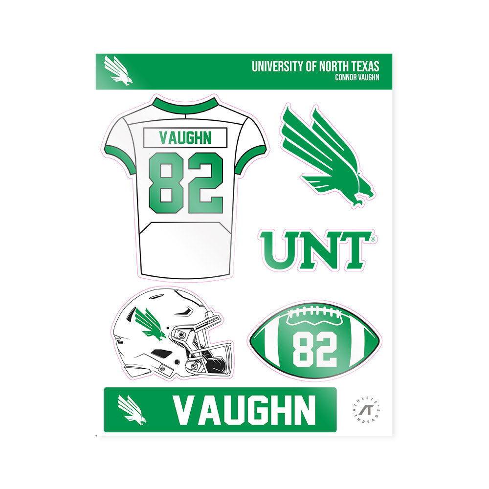 North Texas - NCAA Football : Connor Vaughn - Sticker Sheet-0