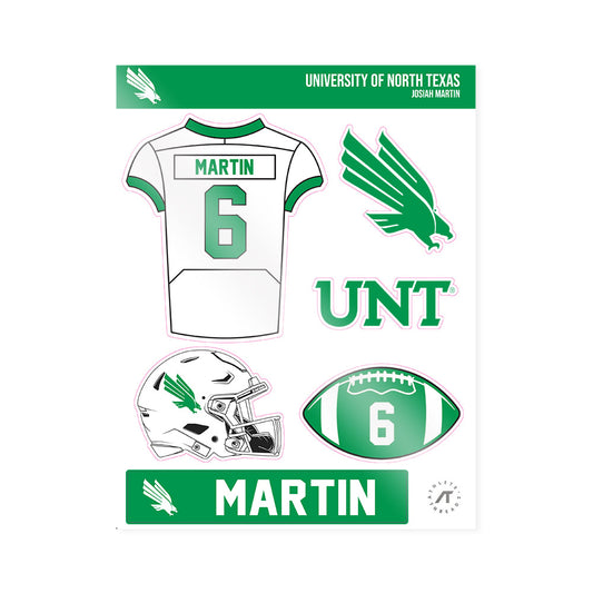 North Texas - NCAA Football : Josiah Martin - Sticker Sheet-0