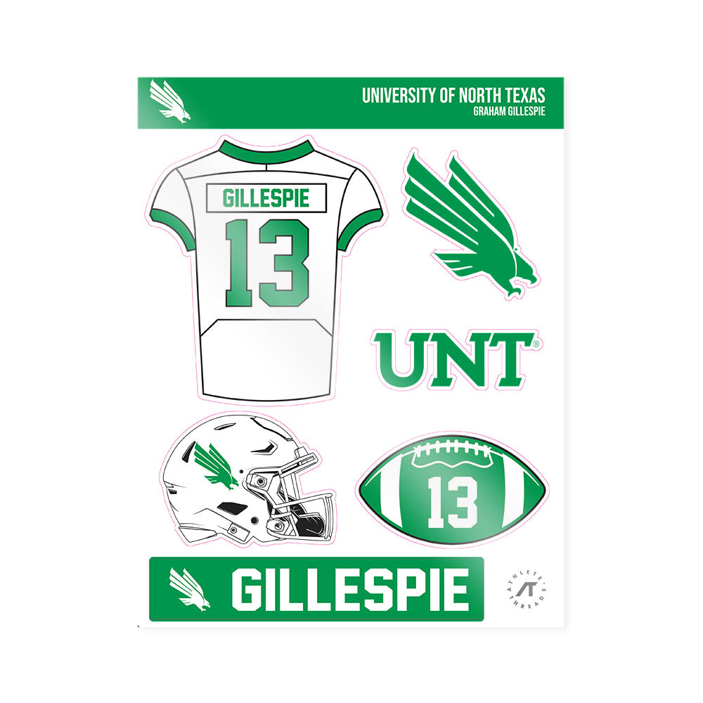 North Texas - NCAA Football : Graham Gillespie - Sticker Sheet-0