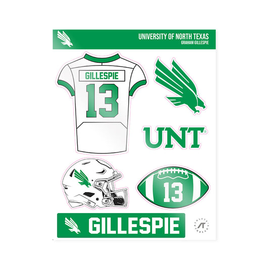 North Texas - NCAA Football : Graham Gillespie - Sticker Sheet-0