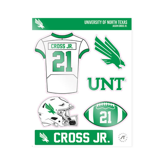 North Texas - NCAA Football : Jason Cross Jr. - Sticker Sheet-0