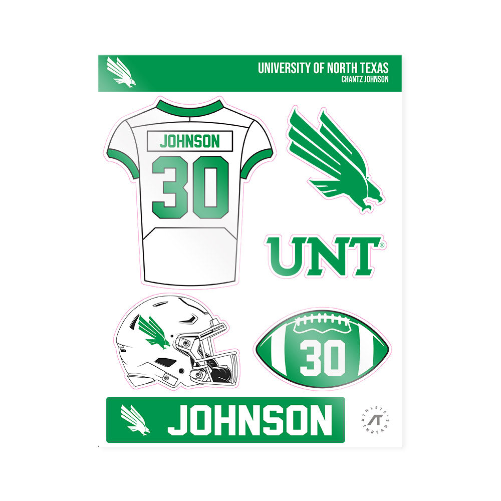 North Texas - NCAA Football : Chantz Johnson - Sticker Sheet-0
