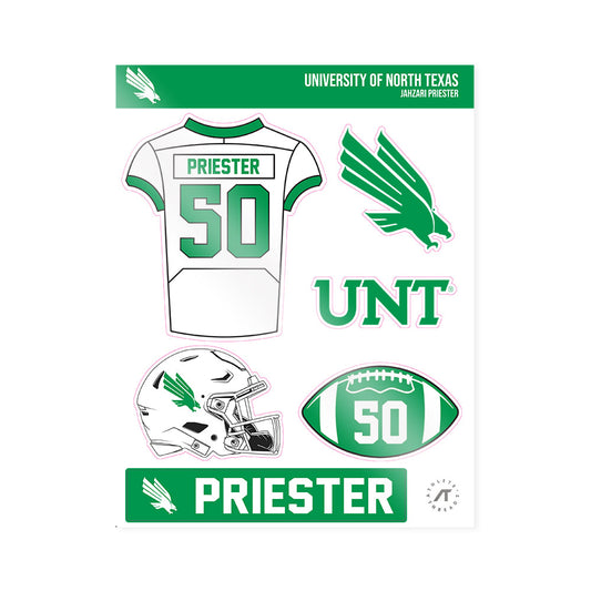 North Texas - NCAA Football : Jahzari Priester - Sticker Sheet-0