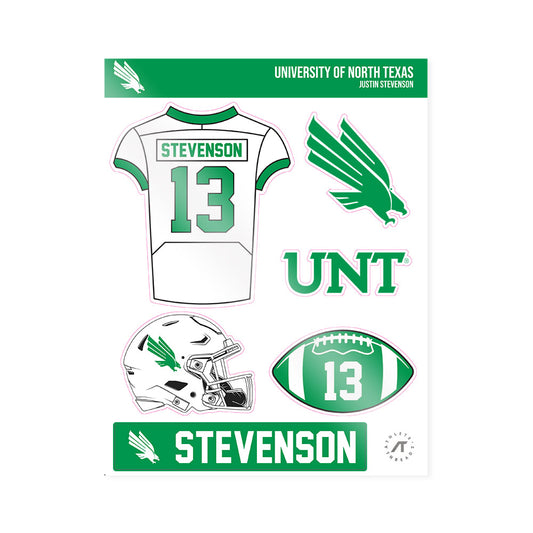 North Texas - NCAA Football : Justin Stevenson - Sticker Sheet-0