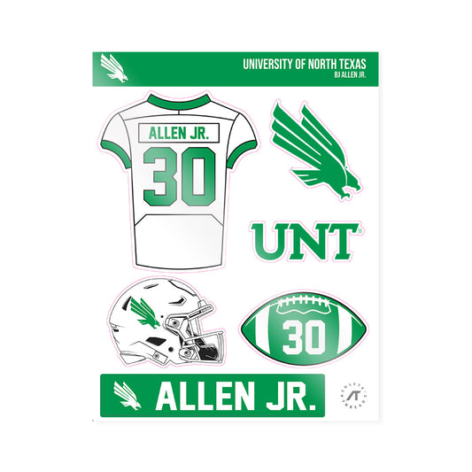 North Texas - NCAA Football : BJ Allen Jr. - Sticker Sheet-0