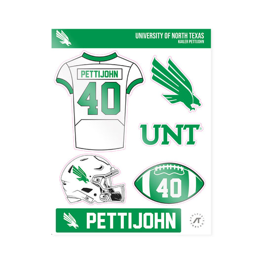 North Texas - NCAA Football : Kailer Pettijohn - Sticker Sheet-0