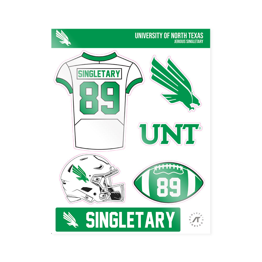 North Texas - NCAA Football : Jerious Singletary - Sticker Sheet-0