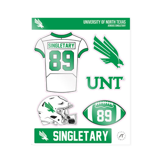 North Texas - NCAA Football : Jerious Singletary - Sticker Sheet-0
