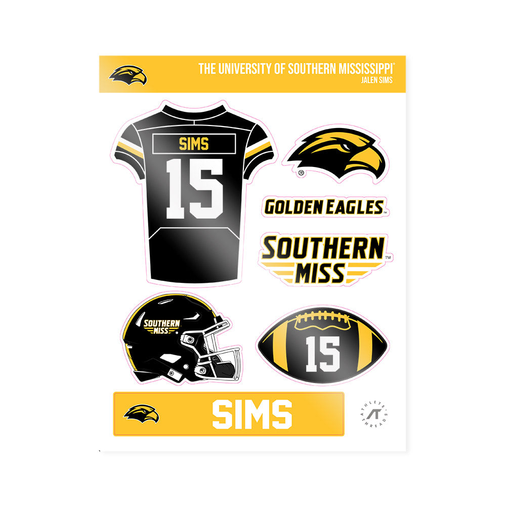 Southern Miss - NCAA Football : Jalen Sims - Sticker Sheet-0