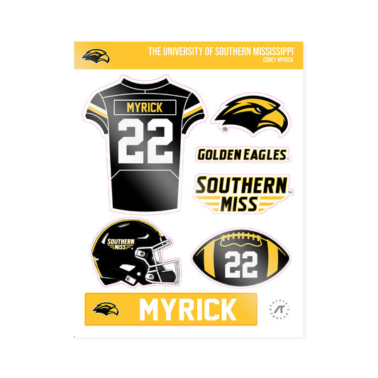Southern Miss - NCAA Football : Corey Myrick - Sticker Sheet-0