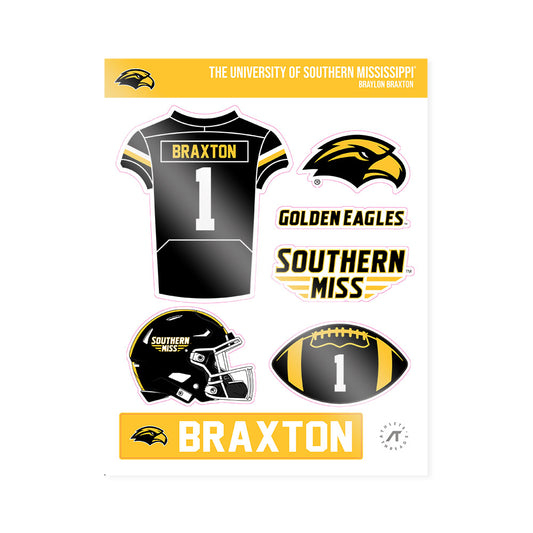 Southern Miss - NCAA Football : Braylon Braxton - Sticker Sheet-0