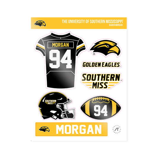 Southern Miss - NCAA Football : kaden morgan - Sticker Sheet-0