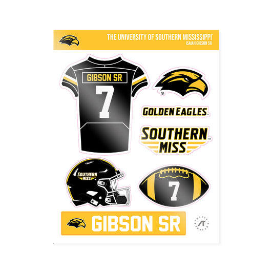 Southern Miss - NCAA Football : Isaiah Gibson Sr - Sticker Sheet-0