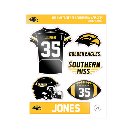 Southern Miss - NCAA Football : Christopher Jones - Sticker Sheet-0