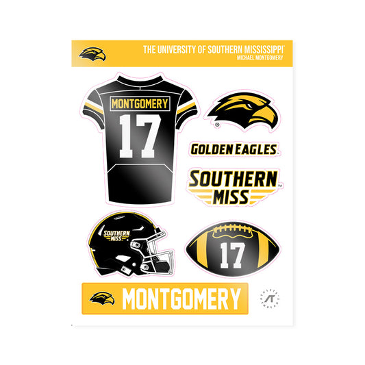 Southern Miss - NCAA Football : Michael Montgomery - Sticker Sheet-0