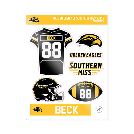 Southern Miss - NCAA Football : Jeremiah Beck - Sticker Sheet-0