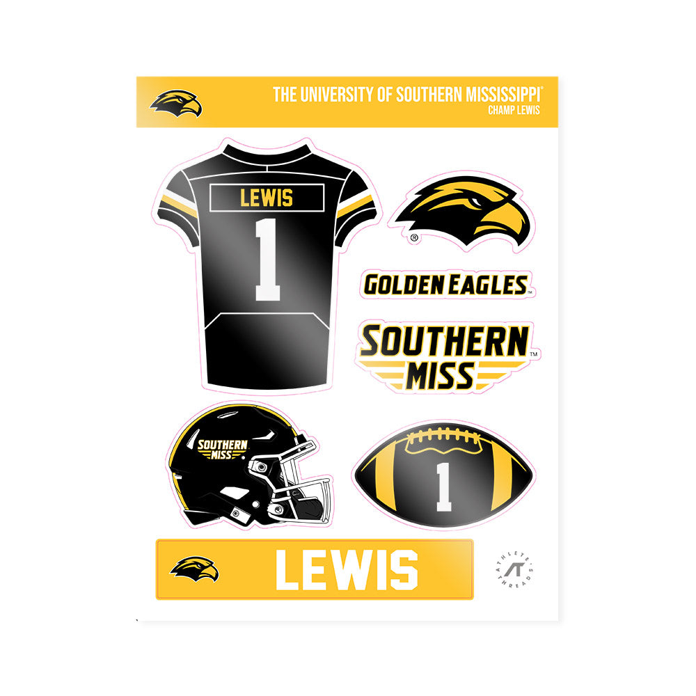 Southern Miss - NCAA Football : Champ Lewis - Sticker Sheet-0