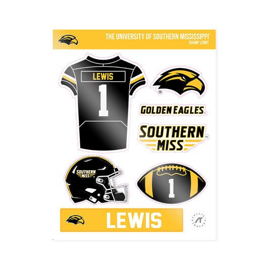 Southern Miss - NCAA Football : Champ Lewis - Sticker Sheet-0