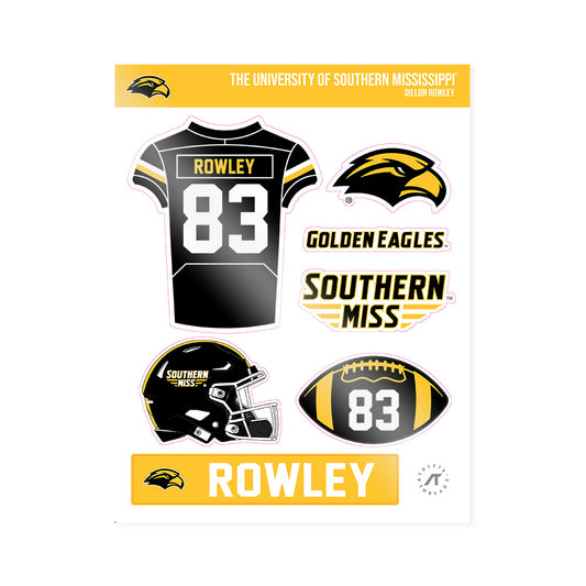 Southern Miss - NCAA Football : Dillon Rowley - Sticker Sheet-0