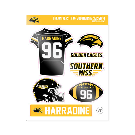 Southern Miss - NCAA Football : Reed Harradine - Sticker Sheet-0