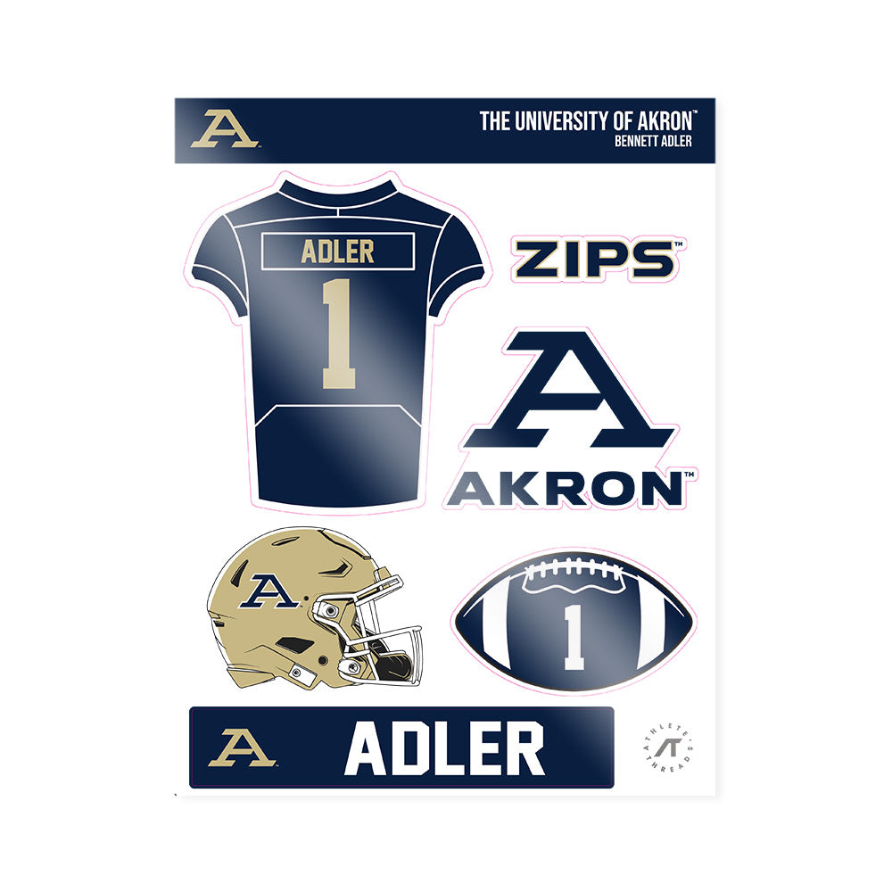 Akron - NCAA Football : Bennett Adler - Sticker Sheet-0