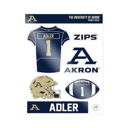 Akron - NCAA Football : Bennett Adler - Sticker Sheet-0